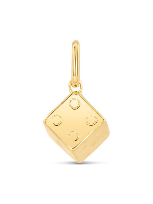 Thread-On Dice Charm In Gold