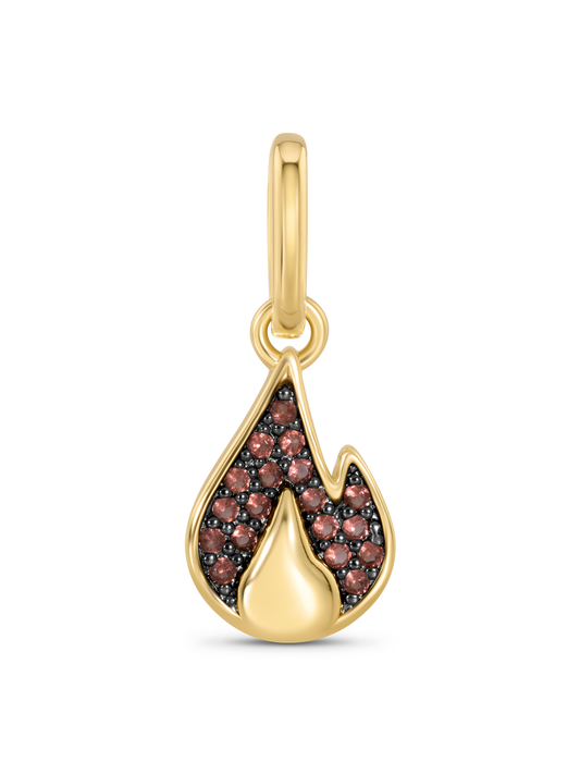 Thread-On Pavé Flame Charm In Gold