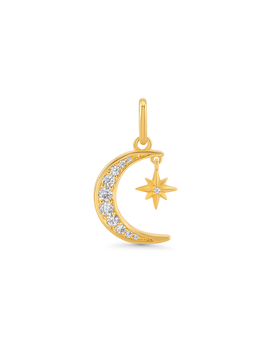 Thread-On Moon & Star Charm in Gold