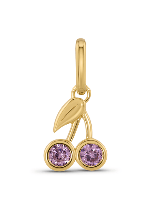 THREAD-ON PAVÉ CHERRY CHARM IN GOLD