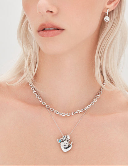 Thread-On Heart Locket Charm In Silver