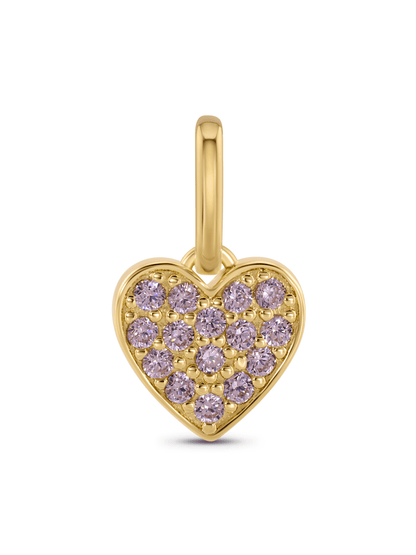 Thread-On Pavé Heart Charm In Gold