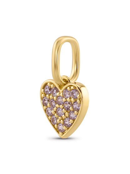 Thread-On Pavé Heart Charm In Gold
