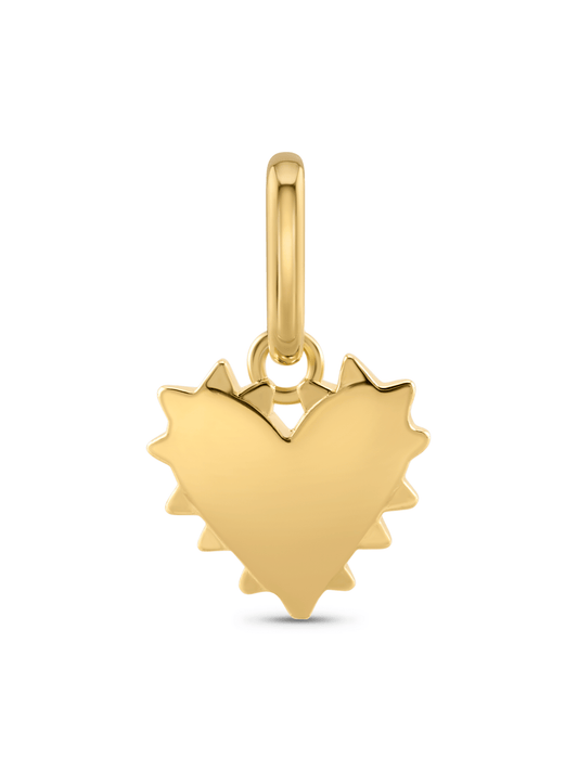 Thread-On Spiked Heart Charm In Gold