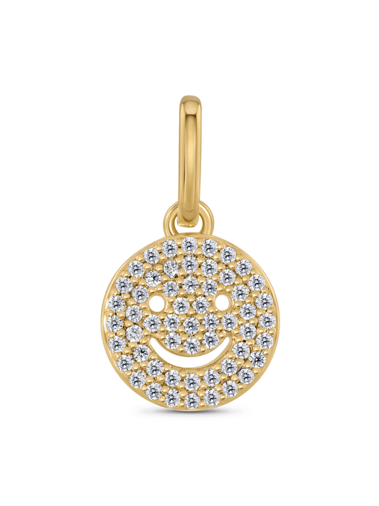 Thread-On Pavé Smiley Charm In Gold