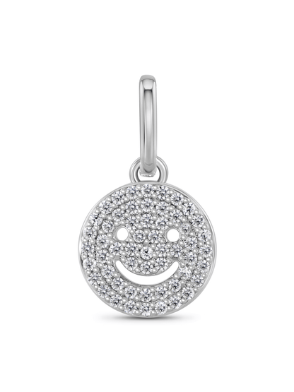 Thread-On Pavé Smiley Charm In Silver