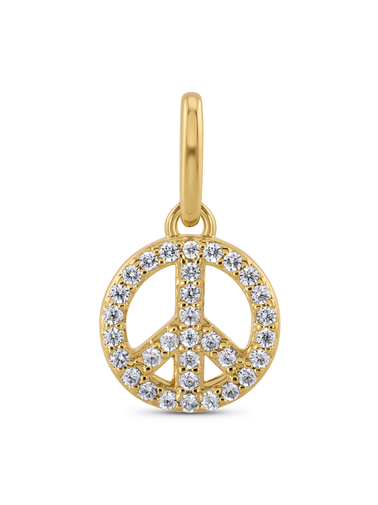 Thread-On Pavé Peace Charm In Gold