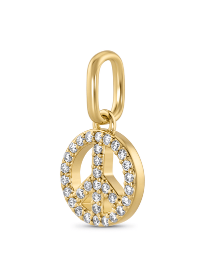 Thread-On Pavé Peace Charm In Gold
