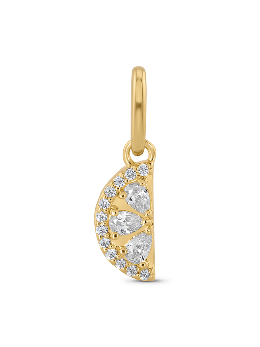 Thread-On Pavé Lemon Charm In Gold