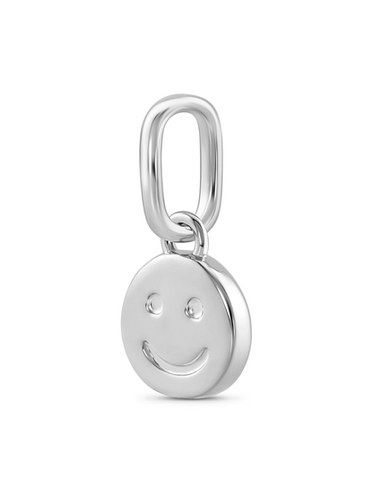 Thread-On Happy Sad Charm In Silver