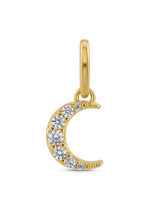 Thread-On Pavé Moon Charm In Gold
