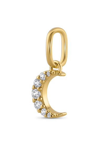 Thread-On Pavé Moon Charm In Gold