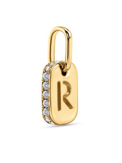 Thread-On Initial R Charm In Gold