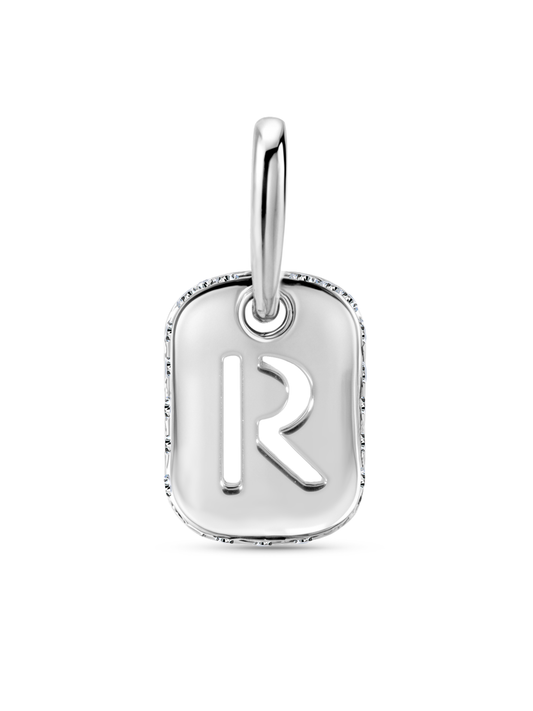 Thread-On Initial R Charm In Silver