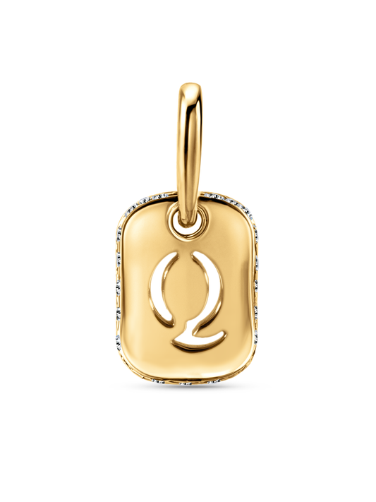 Thread-On Initial Q Charm In Gold