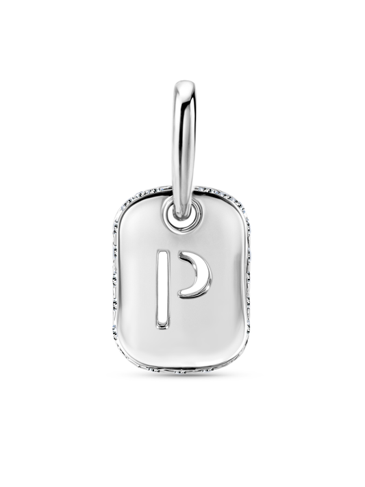 Thread-On Initial P Charm In Silver