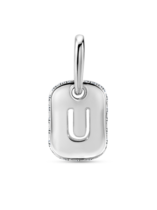 Thread-On Initial U Charm In Silver
