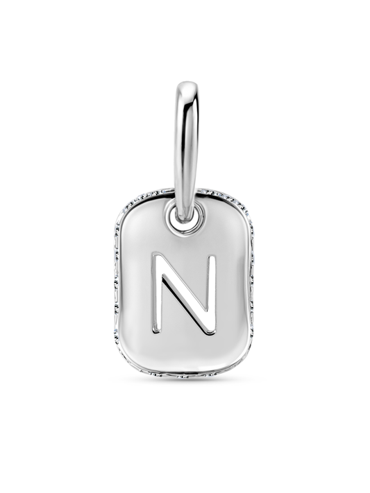 Thread-On Initial N Charm In Silver