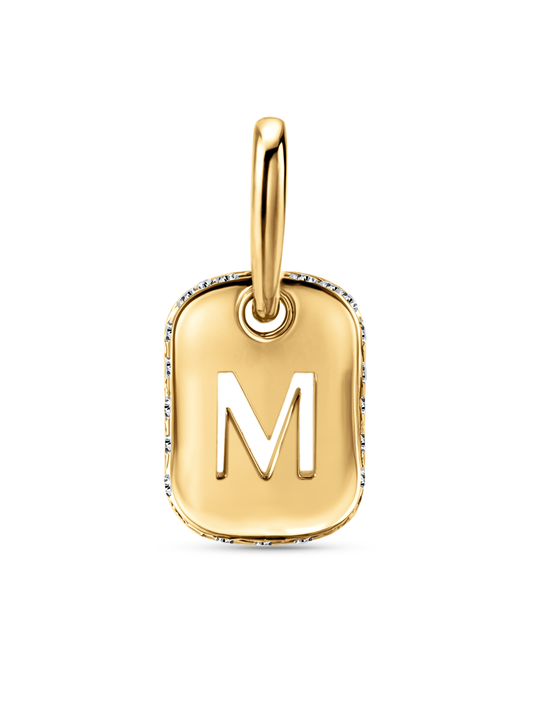 Thread-On Initial M Charm In Gold