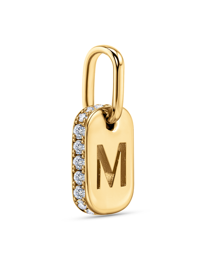 Thread-On Initial M Charm In Gold