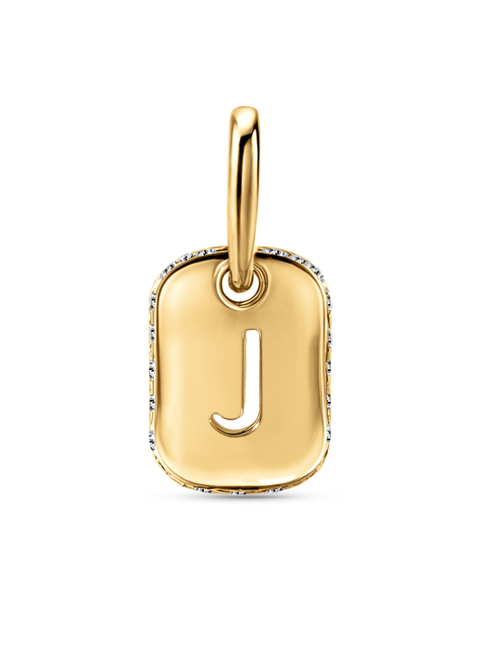 Thread-On Initial J Charm In Gold