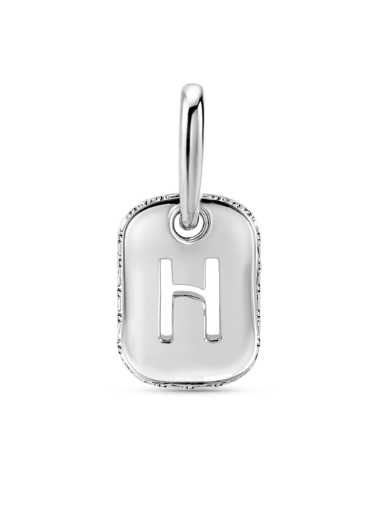 Thread-On Initial H Charm In Silver
