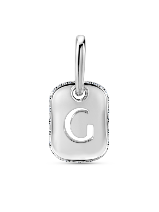 Thread-On Initial G Charm In Silver