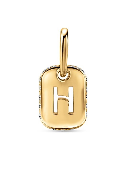Thread-On Initial H Charm In Gold