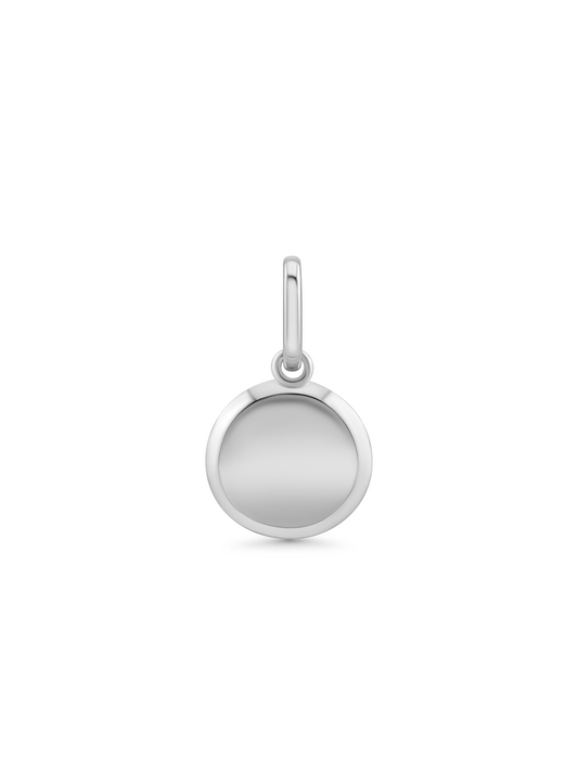 Mini Thread-On Round Disc Charm In Silver