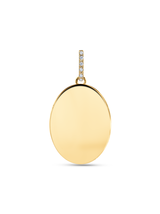 Thread-On Pavé Edge Oval Charm In Gold