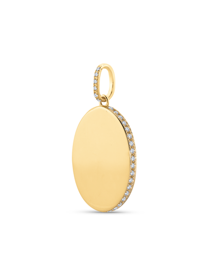 Thread-On Pavé Edge Oval Charm In Gold