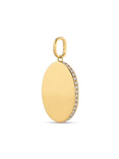 Thread-On Pavé Edge Oval Charm In Gold