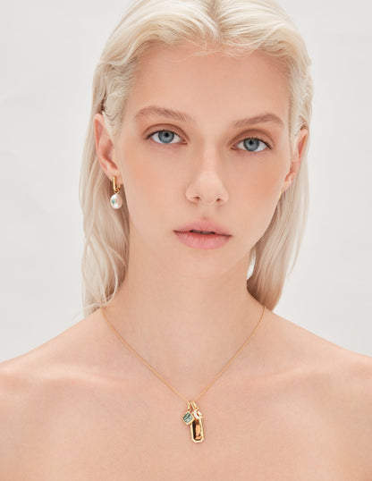 Thread-On Octagon Bar Charm in Gold