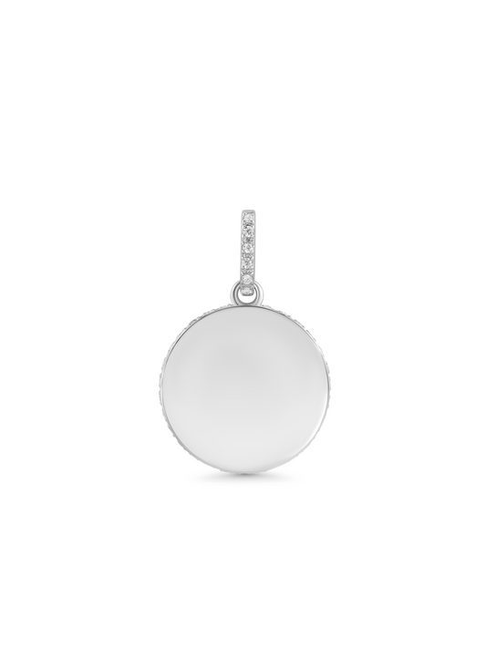 Thread-On Pavé Edge Disc Charm In Silver