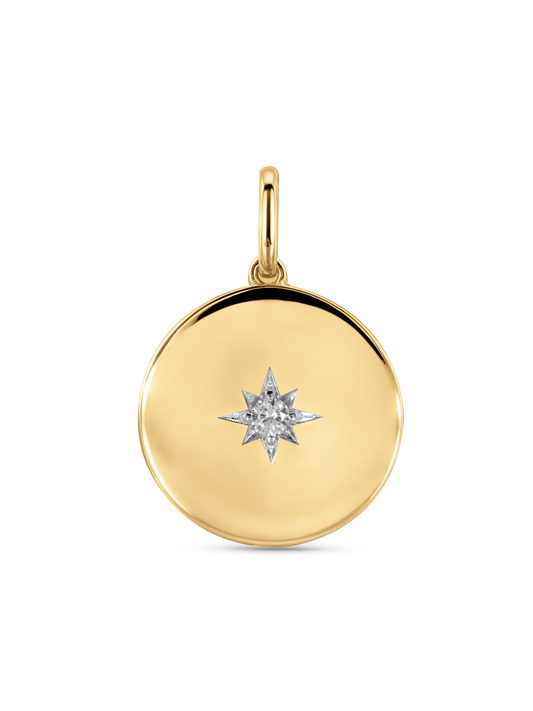 Thread-On Round Disc Charm In Gold
