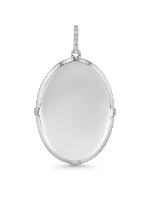 Thread-On Oval Disc Charm In Silver