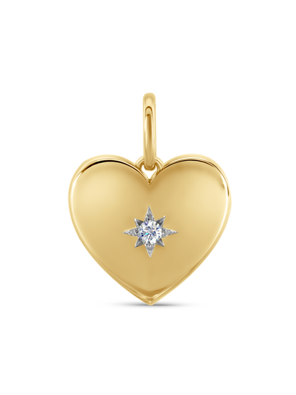 Thread-On Heart Crystal Charm In Gold