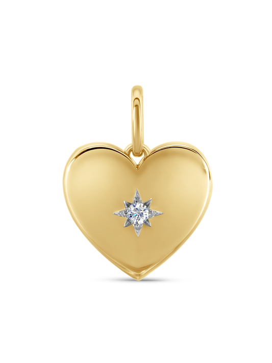 Thread-On Heart Crystal Charm In Gold