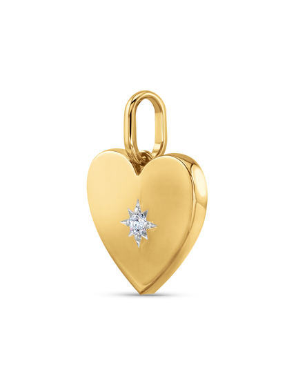 Thread-On Heart Crystal Charm In Gold
