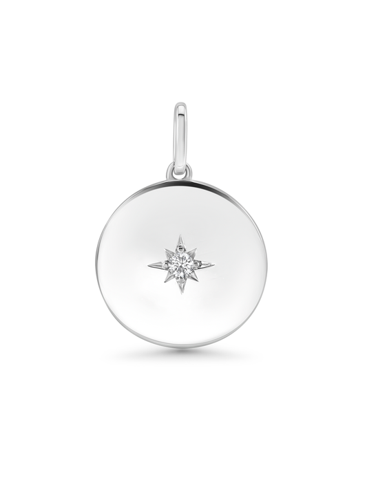Thread-On Round Disc Charm In Silver