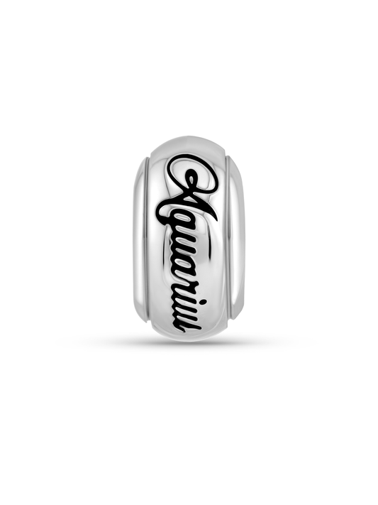 Thread-On 3D Aquarius Charm In Silver