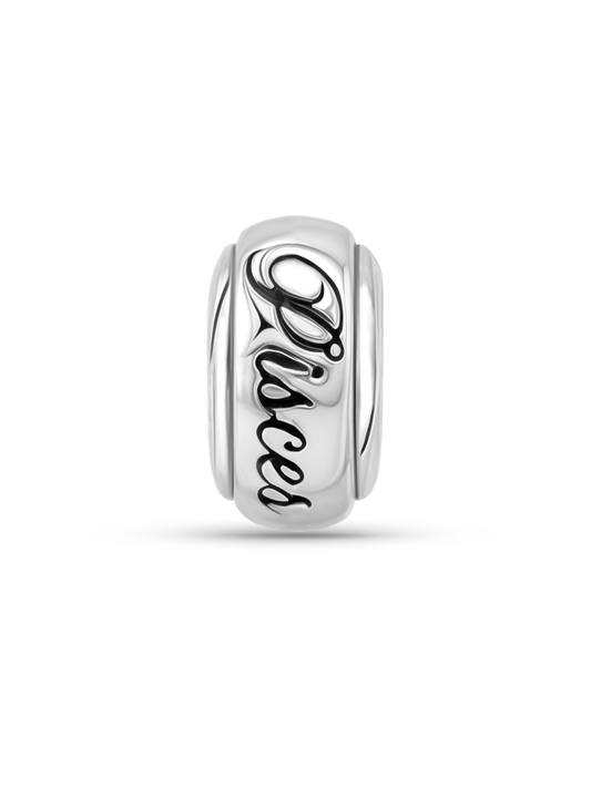 Thread-On 3D Pisces Charm In Silver