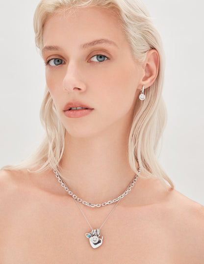 Thread-On 3D Heart Charm In Silver