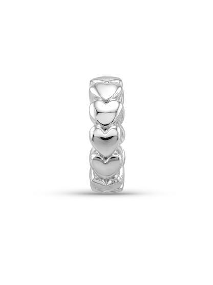 Thread-On 3D Heart Charm In Silver