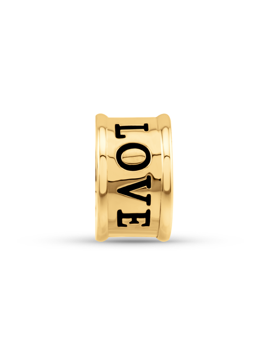 Thread-On 3D Love Charm In Gold