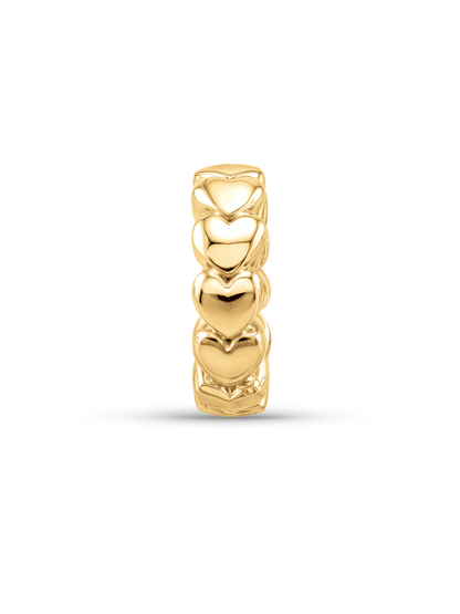 Thread-On 3D Heart Charm In Gold