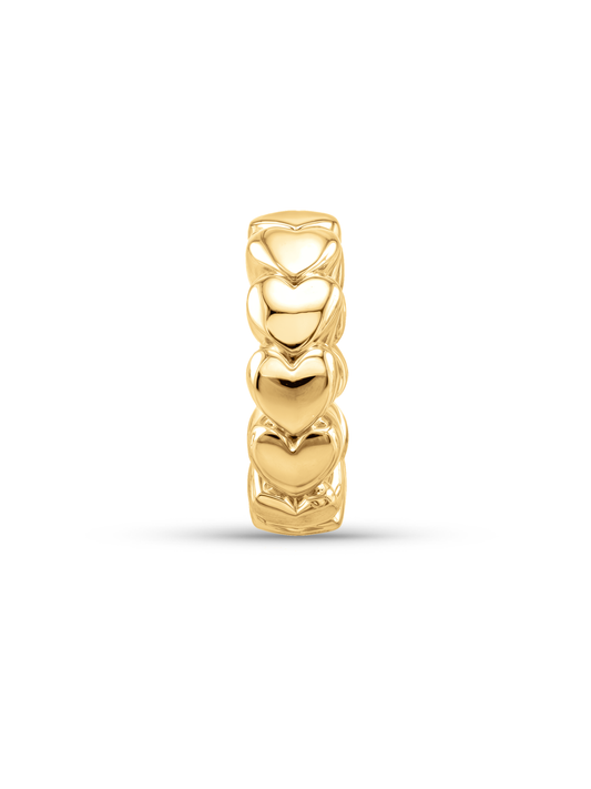 Thread-On 3D Heart Charm In Gold