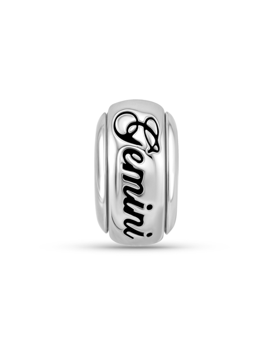 Thread-On 3D Gemini Charm In Silver