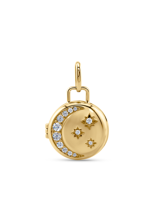 Thread-On Locket Charm In Gold