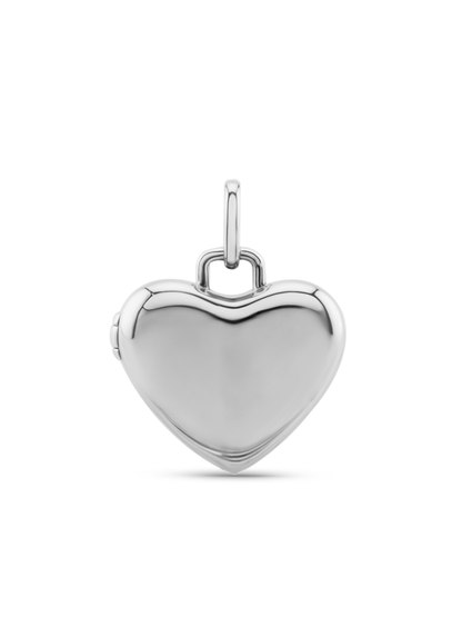 Thread-On Heart Locket Charm In Silver